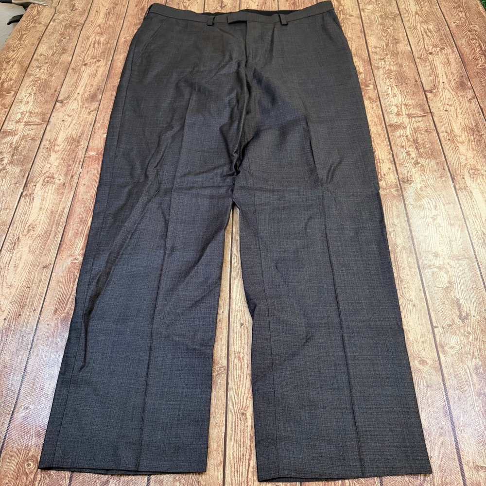 Murano Dress Pants Mens 38x32 Gray Flat Front Business Slacks